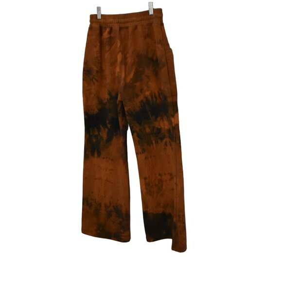Women's DRAE Custom Bleach Dye Flare Sweat Pants Pockets Size L - Picture 2 of 6
